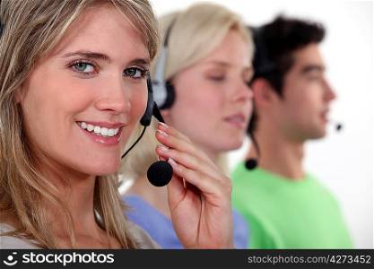Young call-center workers