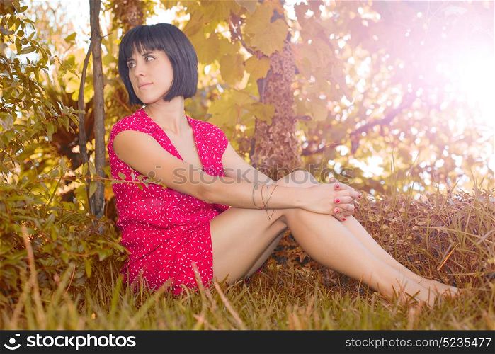 young casual beautiful girl outdoors portrait