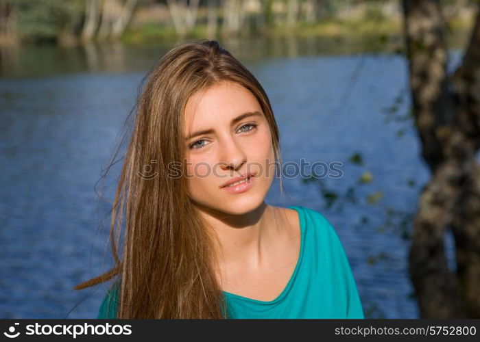 young casual beautiful girl outdoors portrait