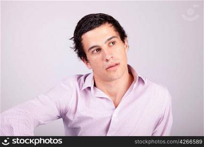 Young casual boy posing isolated