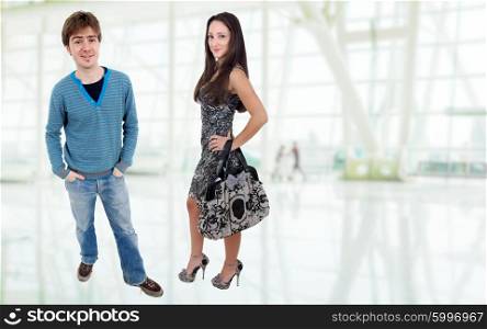 young casual couple, full body picture