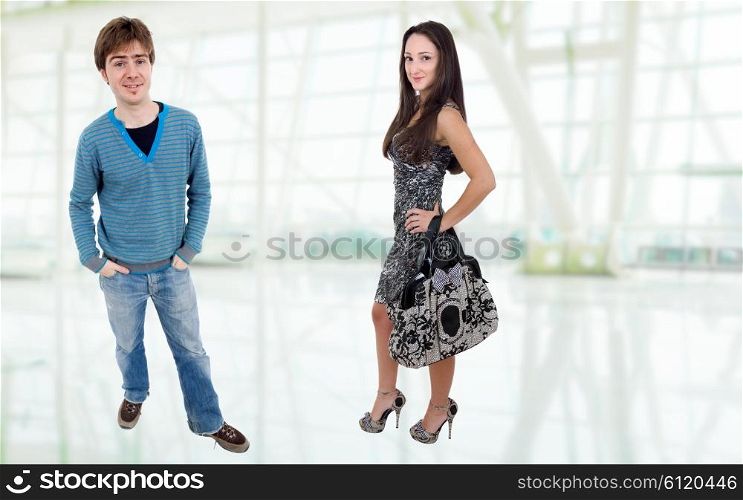 young casual couple, full body picture