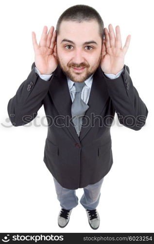 young casual man full body in a white background