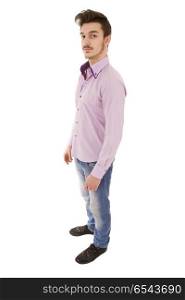 young casual man full body in a white background. casual man