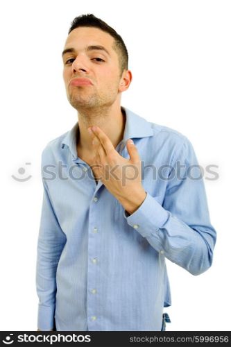 young casual man isolated in a white background
