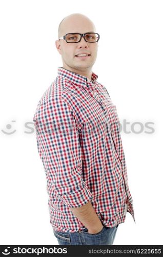 young casual man, isolated in white