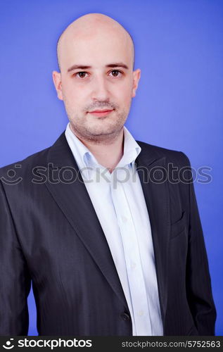 young casual man, on a blue background