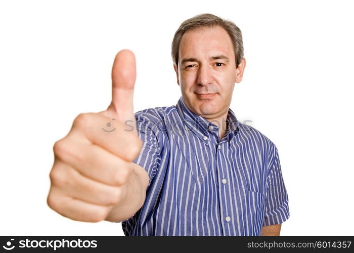 young casual man portrait in a white background