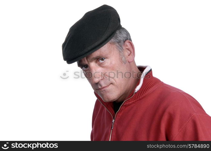 young casual man portrait in white background