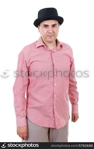 young casual man portrait, isolated on white