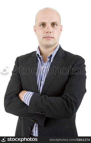 young casual man portrait, isolated on white