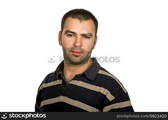 young casual man portrait isolated on white