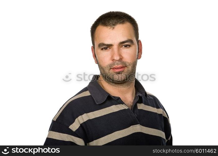 young casual man portrait isolated on white