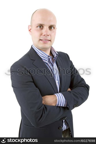 young casual man portrait, isolated on white