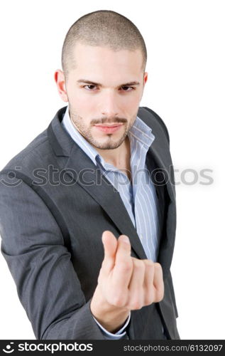 young casual man portrait, isolated on white