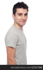 young casual man portrait isolated on white background