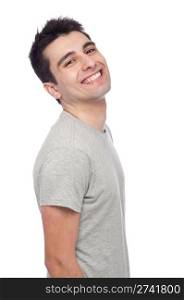 young casual man portrait isolated on white background