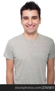 young casual man portrait isolated on white background