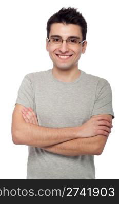 young casual man portrait isolated on white background