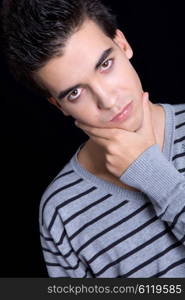 young casual man portrait, studio picture