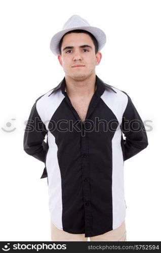 young casual man posing, isolated on white background