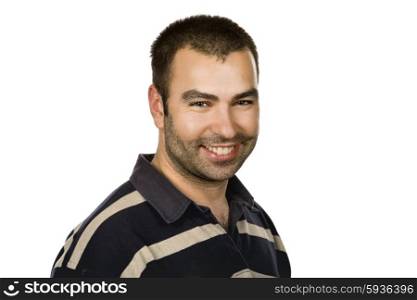 young casual man smiling, isolated on white