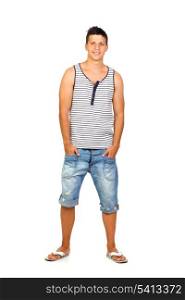 Young Casual Man with Summer Wear Isolated on White