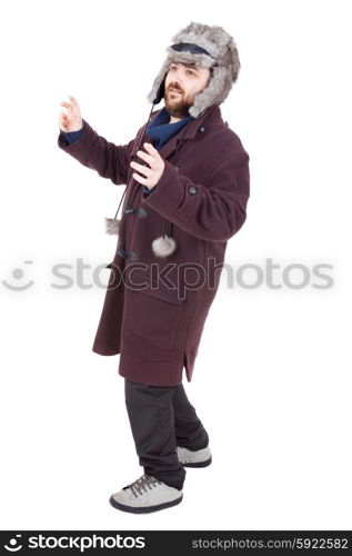 young casual silly man full body, isolated