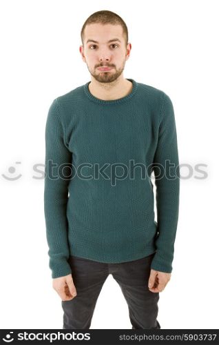 young casual silly man, isolated on white
