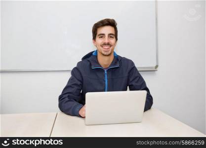 young casual teenager student in a classroom