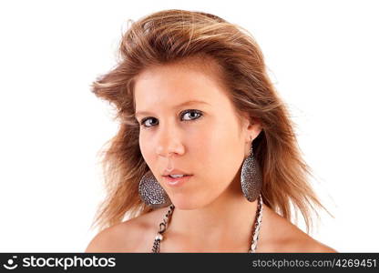 Young casual woman portrait - isolated