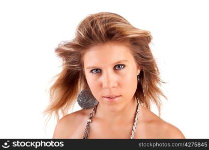 Young casual woman portrait - isolated