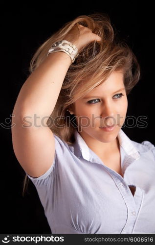 Young casual woman portrait - isolated