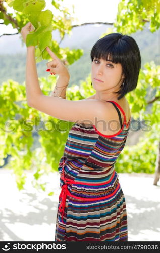 young casual woman posing, outdoors