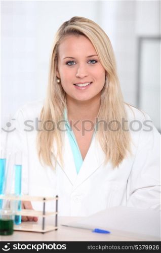 Young chemistry student