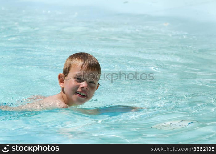 young child in a swimming pool