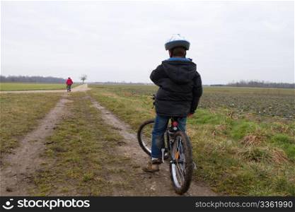 young children on bicycle