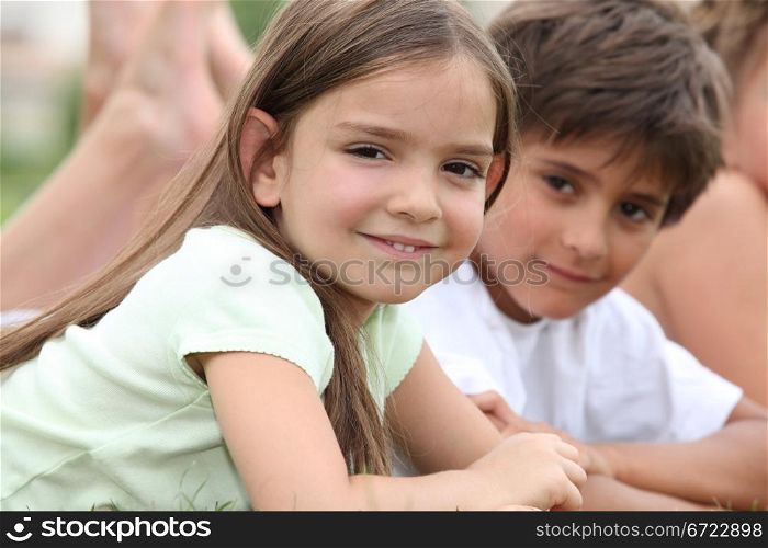 Young children together in a park