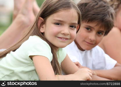 Young children together in a park