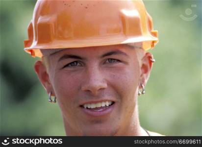 Young Construction Worker in Hardhat