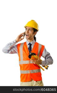 Young construction worker with hard hat