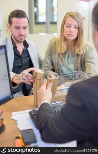 young couple at appointment