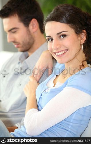 young couple at home