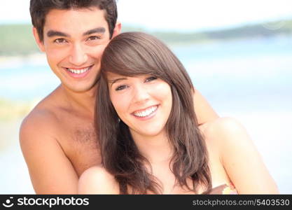 young couple at the beach