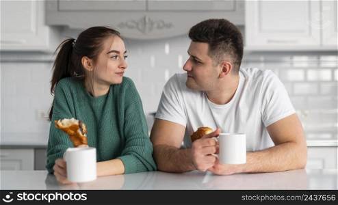 young couple cooking home 17