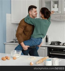 young couple cooking home 28