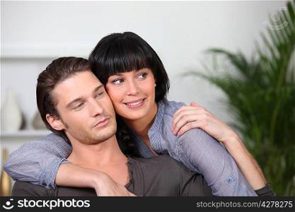 young couple embracing