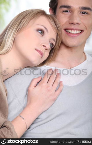 young couple embracing