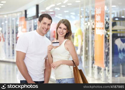 Young couple going shopping