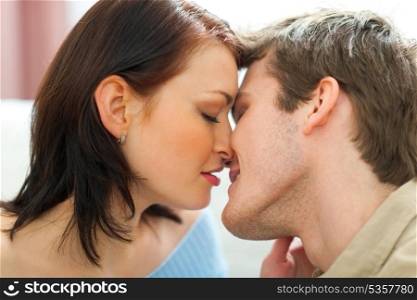 Young couple having kiss
